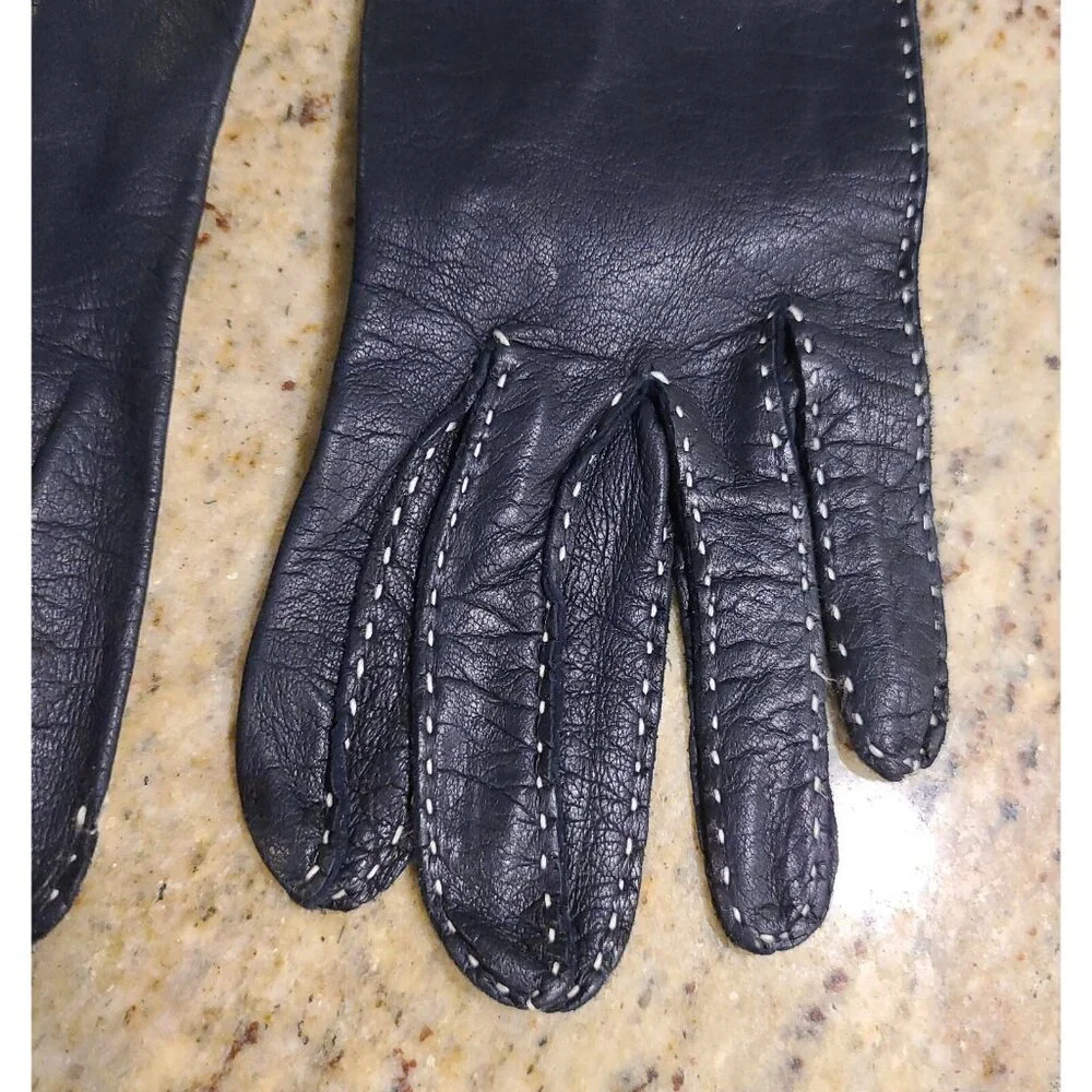 Vintage Womens Size S 6.5 Blue Soft Leather 8